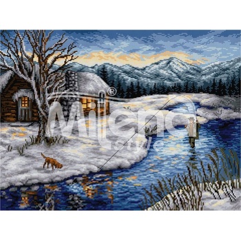 Milena Style Зимна хижа - гоблен със схема конци dmc 1: 1