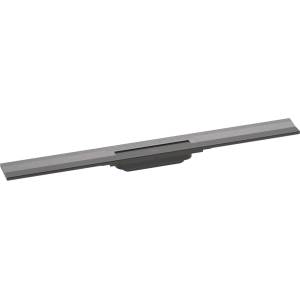Hansgrohe RainDrain Flex - Линеен душ канал с решетка от неръждаема стомана 800, за монтаж към стена, с възможност за скъсяване, матиран черен хром 56051340 (56051340)