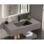 Inter Ceramic Мивка за баня PIETRA / ICL 12049/100G, стенен монтаж, кварц, сив, 100x50x18см (12049/100G)