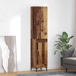 vidaXL Висок шкаф Старо дърво 34, 5 x 34 x 180 см Инженерна дървесина (3415765)