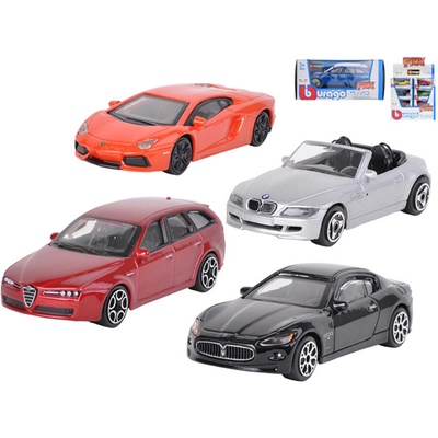 Bburago Auto Street Fire kov/plast mix druhů v krabičce 13x6x5 ks v boxu 1:43