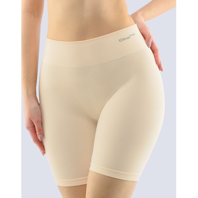GINA dámské boxerky prodloužené kratší nohavička bezešvé klasické jednobarevné Eco Bamboo 03019P béžová
