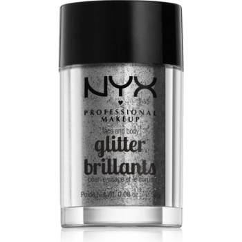 NYX Cosmetics Face & Body Glitter Brillants брокат за лице и тяло цвят 10 Silver 2.5 гр