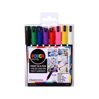 Posca Súprava akrylových popisovačov 0,7 mm - základné farby 8 ks