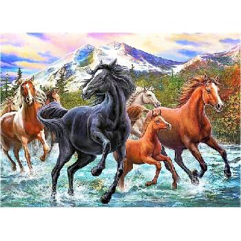 Norimpex - Puzzle Diamant painting: Horses in the water 30x40cm - 1 - 39 piese