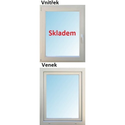 Soft plastové okno 90x120 cm bílé, otevíravé a sklopné, Levé