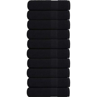 vidaXL Кърпи за баня FROGN 10 бр. Черни 100x150 см 360 г/м2 (136958)
