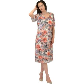 Image 1 of mar. fashion Дамска рокля с къс ръкав с волани и красиви цветя (ag46)