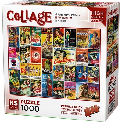 KS Games Пъзел KS Games от 1000 части - Винтидж филмови плакати (20759)