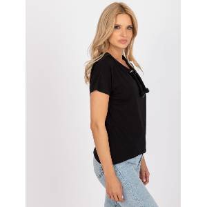 Rue Paris Дамска блуза модел B684.08 Rue Paris цвят черен