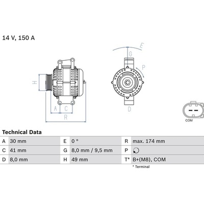 BOSCH 0 986 047 240 generátor (0986047240)