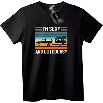 NOONEBRAND Тениска Аз съм секси и на открито - 7XL, Black