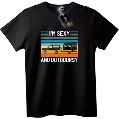 NOONEBRAND Тениска Аз съм секси и на открито - 7XL, Black