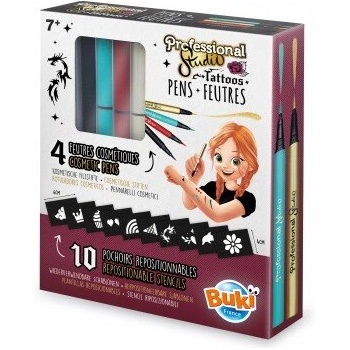 Buki France Творчески комплект, Buki France, Химикалки за рисуване на татуировки с шаблони, Златни