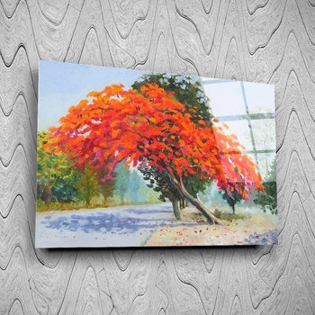 Art gift Стъклено АРТ пано - Есен край пътя