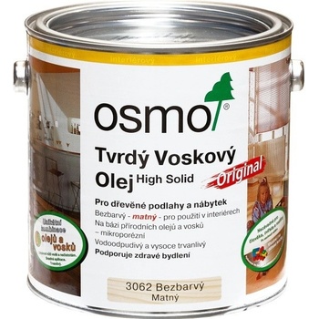 Osmo 3062 Tvrdý voskový olej Original 0,75 l Bezbarvý matný