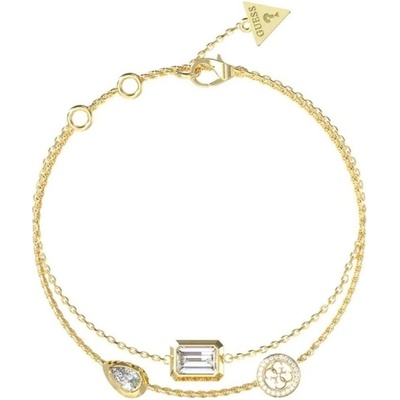 Guess Dvojitý pozlátený náramok so zirkónmi 4G Light JUBB05237JWYG 18,5 cm