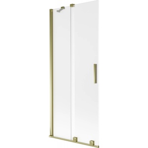Mexen Velar параван за вана, двукрилен плъзгащ се 85 x 150 cm, скреж, златен - 896-085-000-31-50 (896-085-000-31-50)