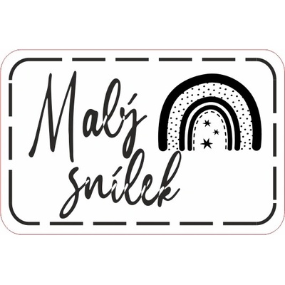 Štítok - malý snílek CZ Materiál/farba: Biela koženka