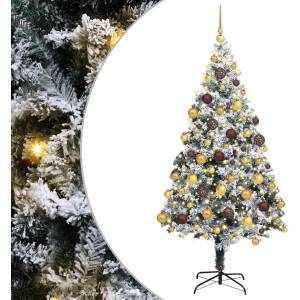 vidaXL С изкуствено коледно дърво с 300 LED светодиода Бяло 180 cm (3396959)