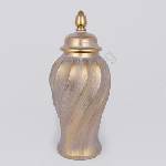 Eurolamp Керамичен буркан 40, 8x17, 5 см златист/сив (EU0525)