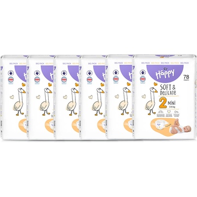 Bella Happy Soft & Delicate BigPack 2 3-6 kg 6x78 ks 468 ks