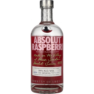 Absolut Raspberri 38% 0,7 l (čistá fľaša)
