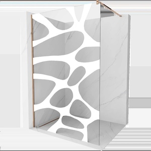 Mexen Kioto душ преграда Walk-in 90 x 200 cm, бяла вълна 8 mm, розово злато - 800-090-101-60-97 (800-090-101-60-97)