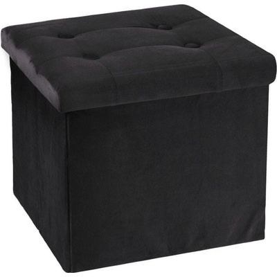 HOMESTYLING Taburet s úložným priestorom velvet 38 x 38 cm čierna