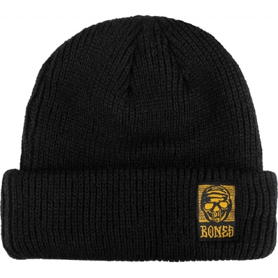 Bones black and gold beanie black