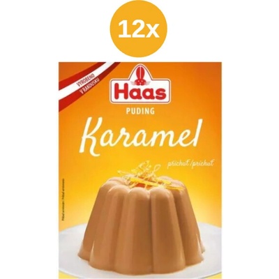 HAAS puding karamelová příchuť 12x37g