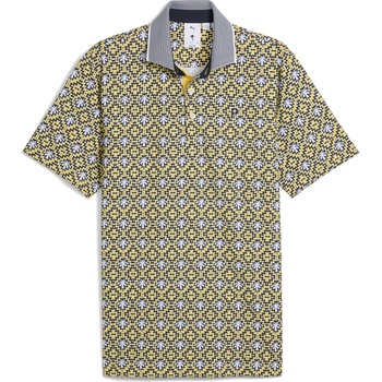 PUMA Блуза с яка Puma Men's Tile Short Sleeve Performance Polo Shirt - Red/Yellow