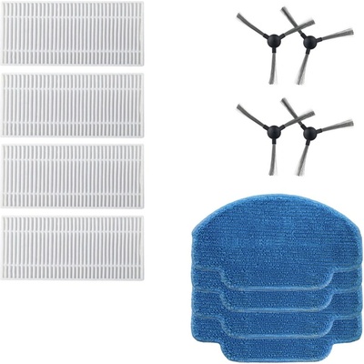 Mobilly комплект резервни филтри, мопове и странични четки за Tesla IQ100, Cecotec Conga 999, 12 бр (set conga 999, 12 pcs)