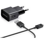 Samsung Зарядно за телефони Samsung ETA-U90EBE, с кабел MicroUSB, оригинален, черен, 2A (LAD000469)