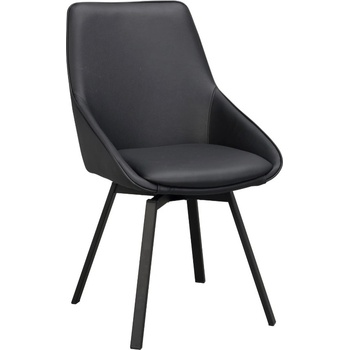 Rowico Alison Černá kožená s černou podnoží