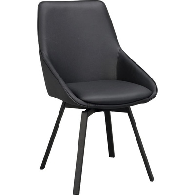 Rowico Alison Černá kožená s černou podnoží