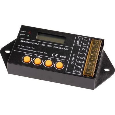 Programovatelný ovladač USB 5CH 20A pro LED - Ovladač USB 5CH 20A programovatelný