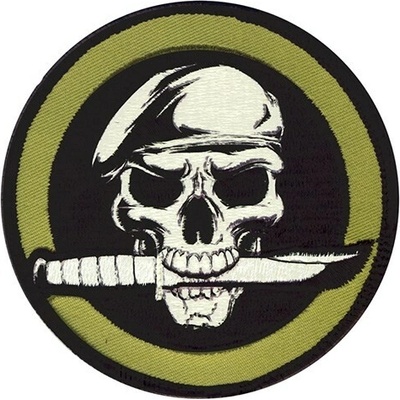 ROTHCO Nášivka MILITARY SKULL WITH KNIFE velcro 8 cm