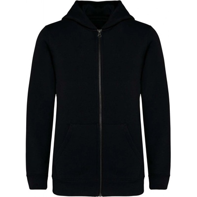 Native Spirit dětská eco mikina s kapucí na zip Friendly černá