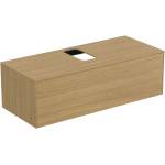 Ideal Standard Atelier Conca стенен долен шкаф, светло дъбово покритие, 1 чекмедже и плот с централен изрез 120 см (T3931Y6)