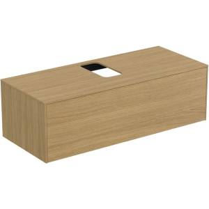 Ideal Standard Atelier Conca стенен долен шкаф, светло дъбово покритие, 1 чекмедже и плот с централен изрез 120 см (T3931Y6)