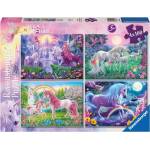 Ravensburger Пъзел Ravensburger от 4 x 100 части - Магически еднорози (5654) - baby