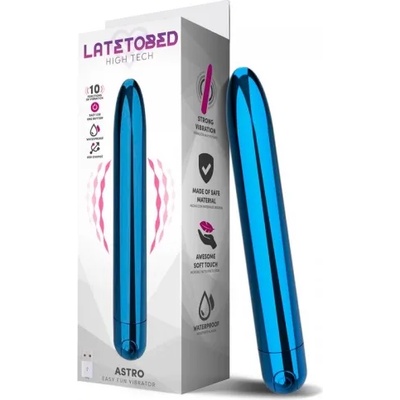 LATETOBED Мощен презаредим класически вибратор Astro перлено син