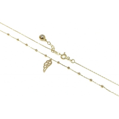 Diante Zlatý řetízek s přívěskem andělské křídlo 59638357