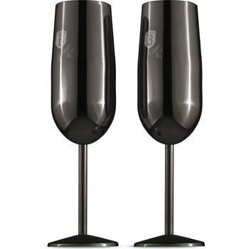 Berlinger Haus BH-8664 Black Rose Collection Комплект от 2 метални чаши за шампанско - черни (BH-8664)