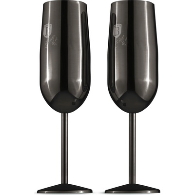 Berlinger Haus BH-8664 Black Rose Collection Комплект от 2 метални чаши за шампанско - черни (BH-8664)
