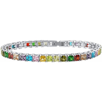 SILVEGO Tenisový náramek Elpis z chirurgické oceli s barevnými Brilliance Zirconia - 5 mm KMM204443B