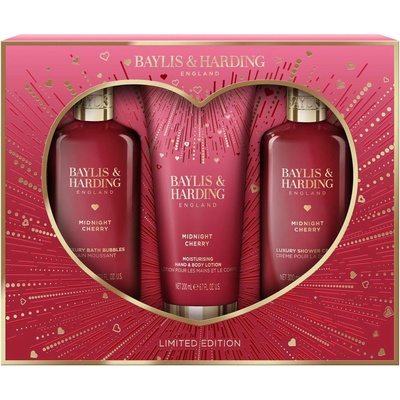 Baylis & Harding Midnight Cherry pěna do koupele 300 ml + sprchový krém 300 ml + tělové mléko 200 ml