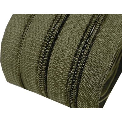 Prima-obchod Zip spirálový No 7 metráž khaki pro jezdce typu POL, barva Khaki