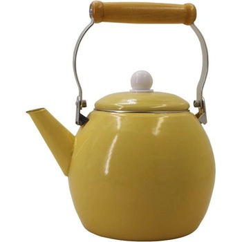 Elekom Емайлиран чайник жълт 3000 n - 3 литра, ергономична дръжка, съвместим с всички котлони (3000 n)